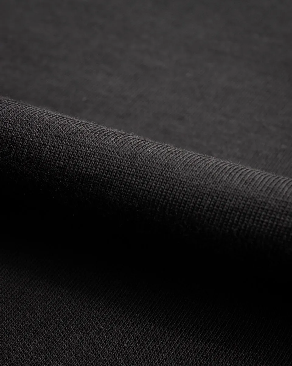 206 Loopwheeled LS Henley - Deep Black