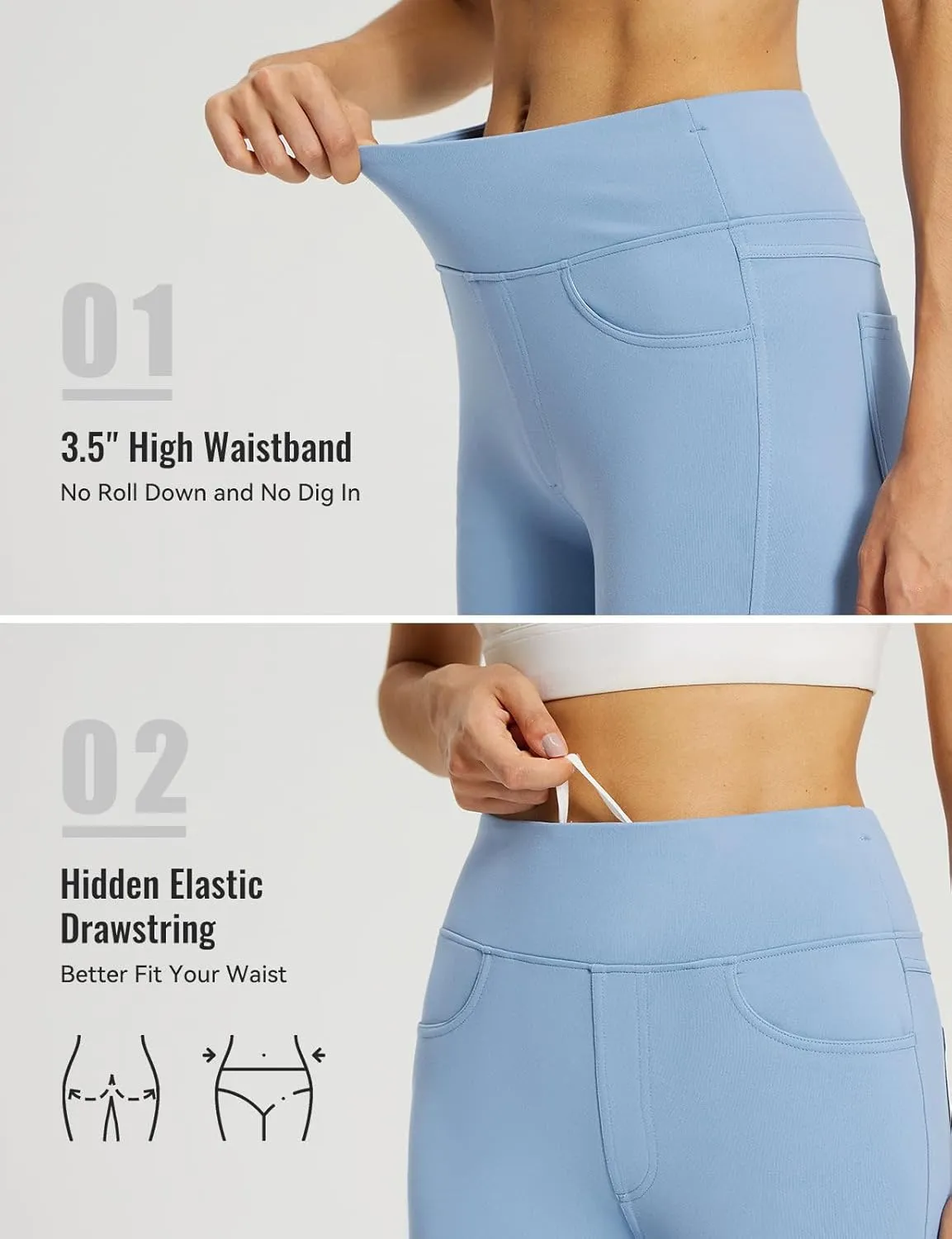 baleaf Jeggings for Women Fleece Lined Pants Thermal Warm Winter High Waisted Leggings 4 Pockets Waterproof Running Tights