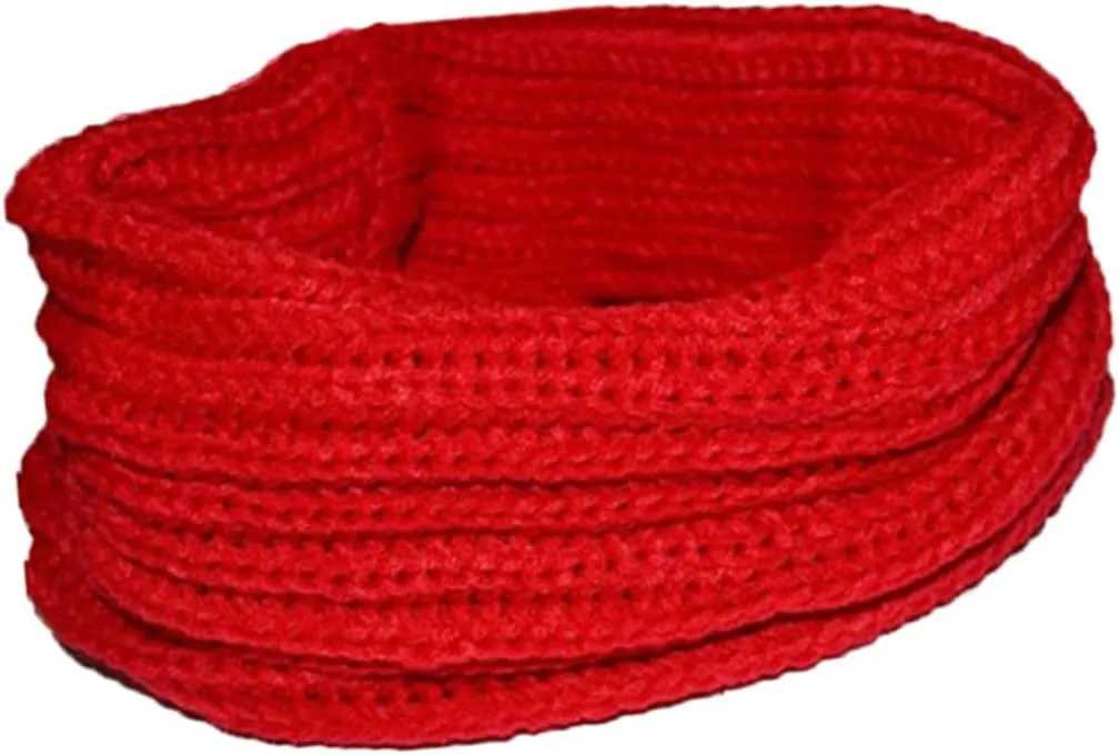Beaupretty Thick Knit Wool Blend Loop Scarf Warm Winter Accessory for Cold Weather Stylish Red Neckerchief for Daily Wear and Gifting