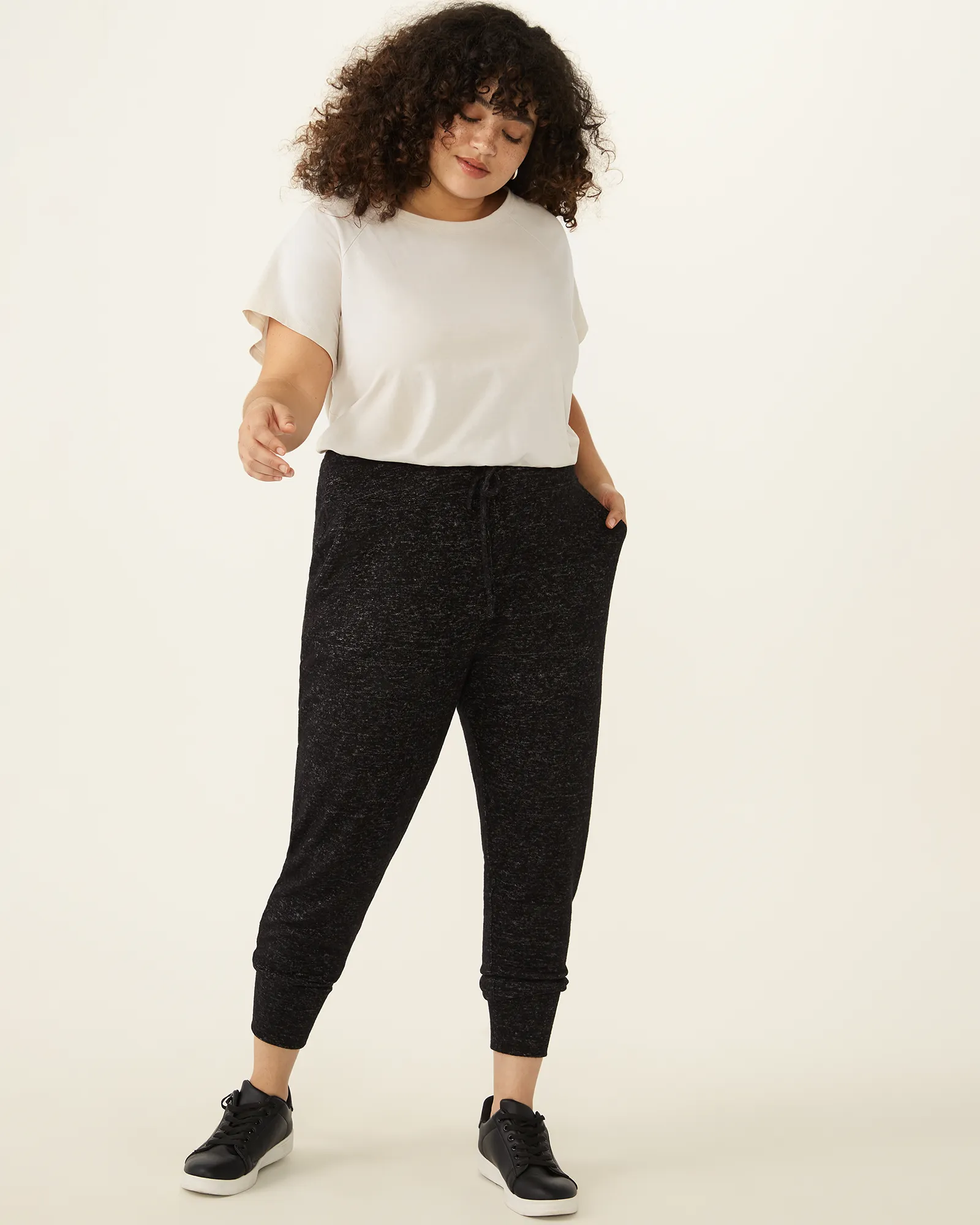Brenda Drawstring Joggers | Black / Charcoal Grey