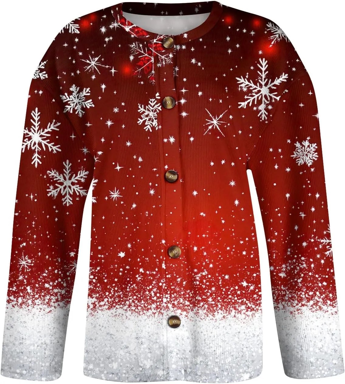 Christmas Sweaters for Women Cable Knit Crewneck Button Up Cardigan Sweaters Plus Size Warm Cute Winter Sweater Coats