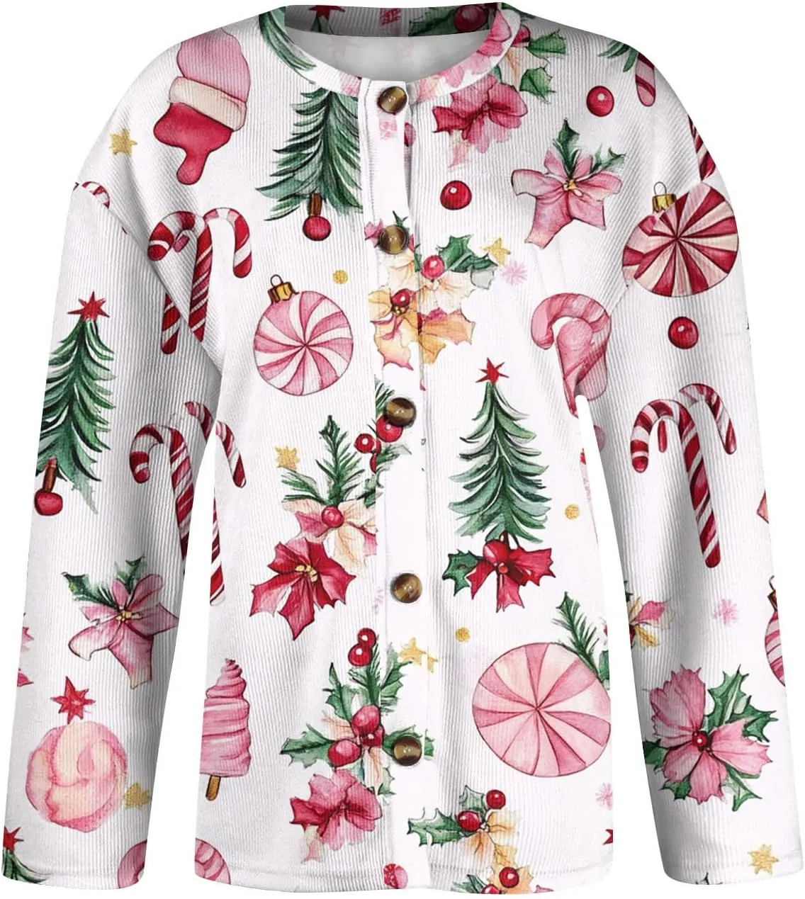 Christmas Sweaters for Women Cable Knit Crewneck Button Up Cardigan Sweaters Plus Size Warm Cute Winter Sweater Coats