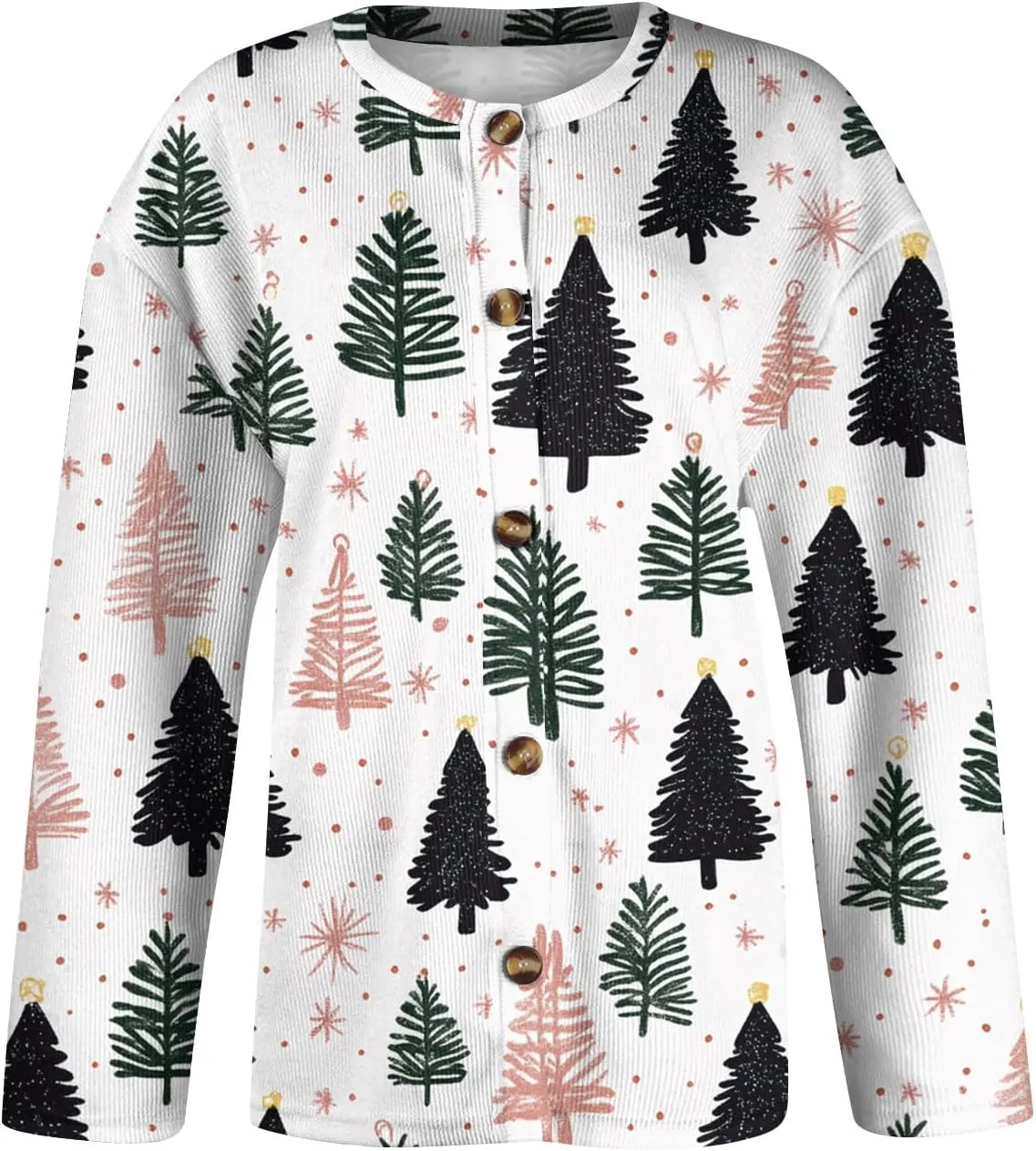 Christmas Sweaters for Women Cable Knit Crewneck Button Up Cardigan Sweaters Plus Size Warm Cute Winter Sweater Coats