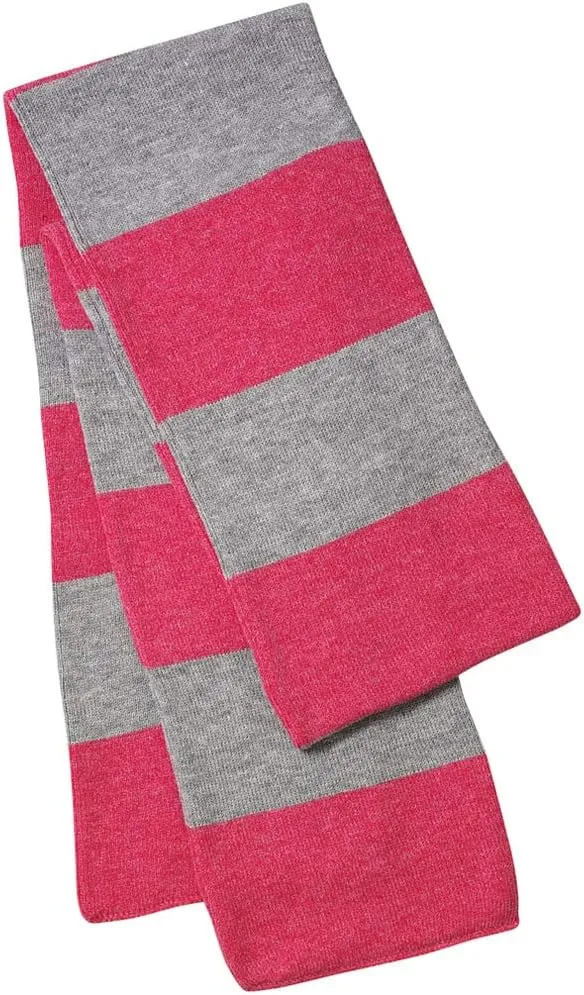 COUVER Rugby Striped Knit Scarf for Men Winter Long 100% Acrylic knit Scarves