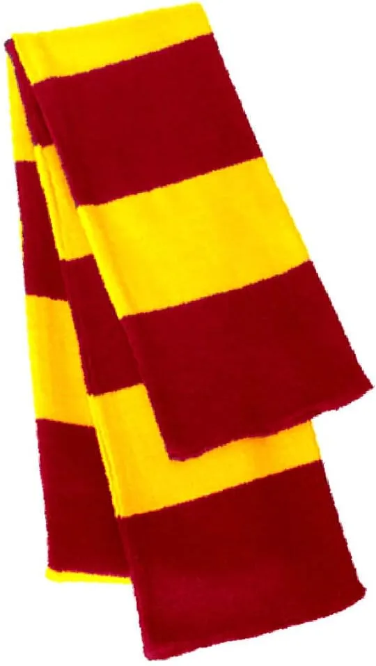 COUVER Rugby Striped Knit Scarf for Men Winter Long 100% Acrylic knit Scarves