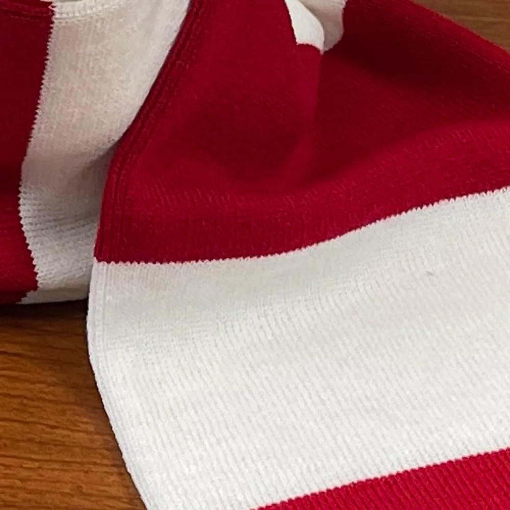 COUVER Rugby Striped Knit Scarf for Men Winter Long 100% Acrylic knit Scarves