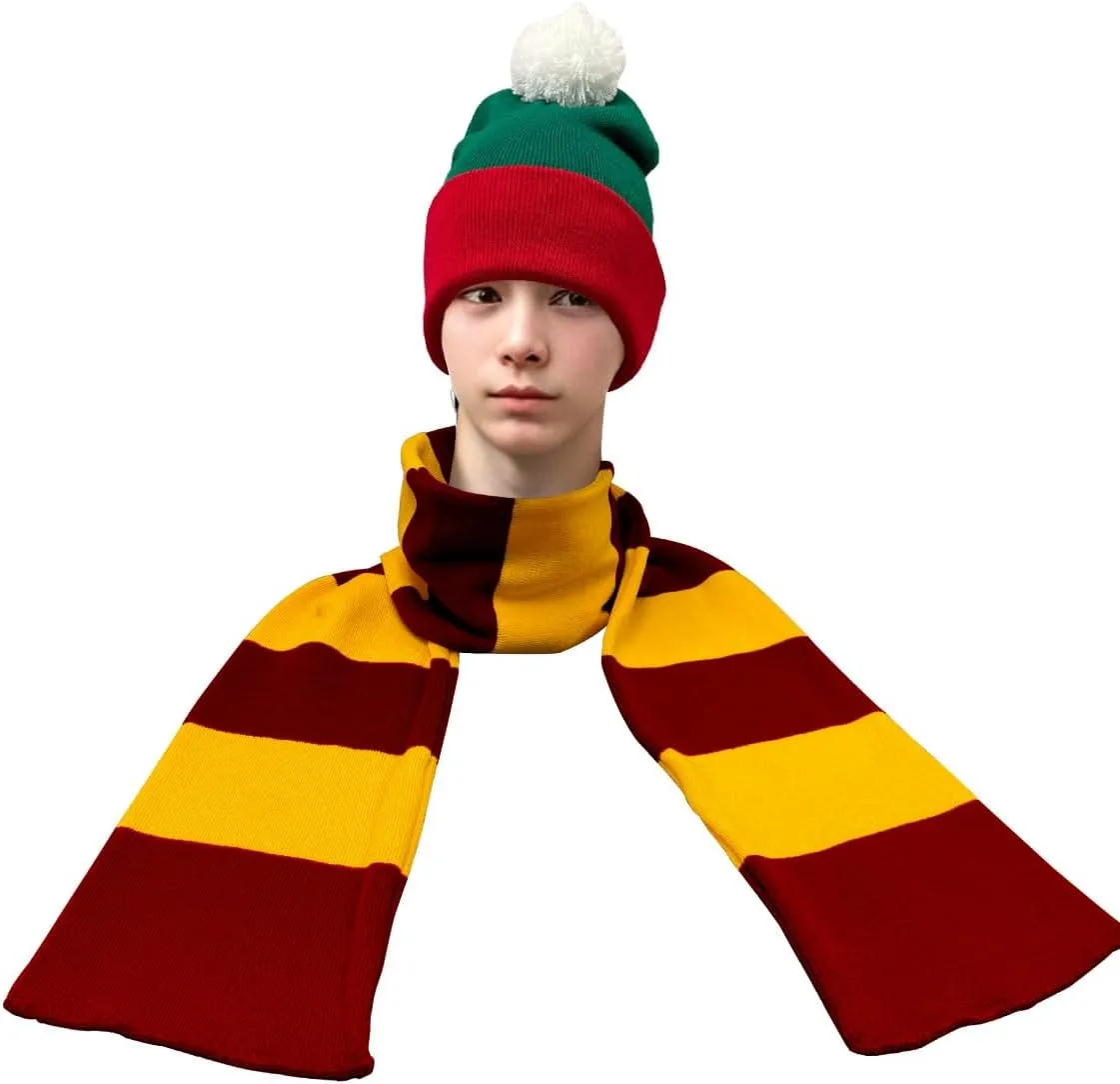 COUVER Rugby Striped Knit Scarf for Men Winter Long 100% Acrylic knit Scarves