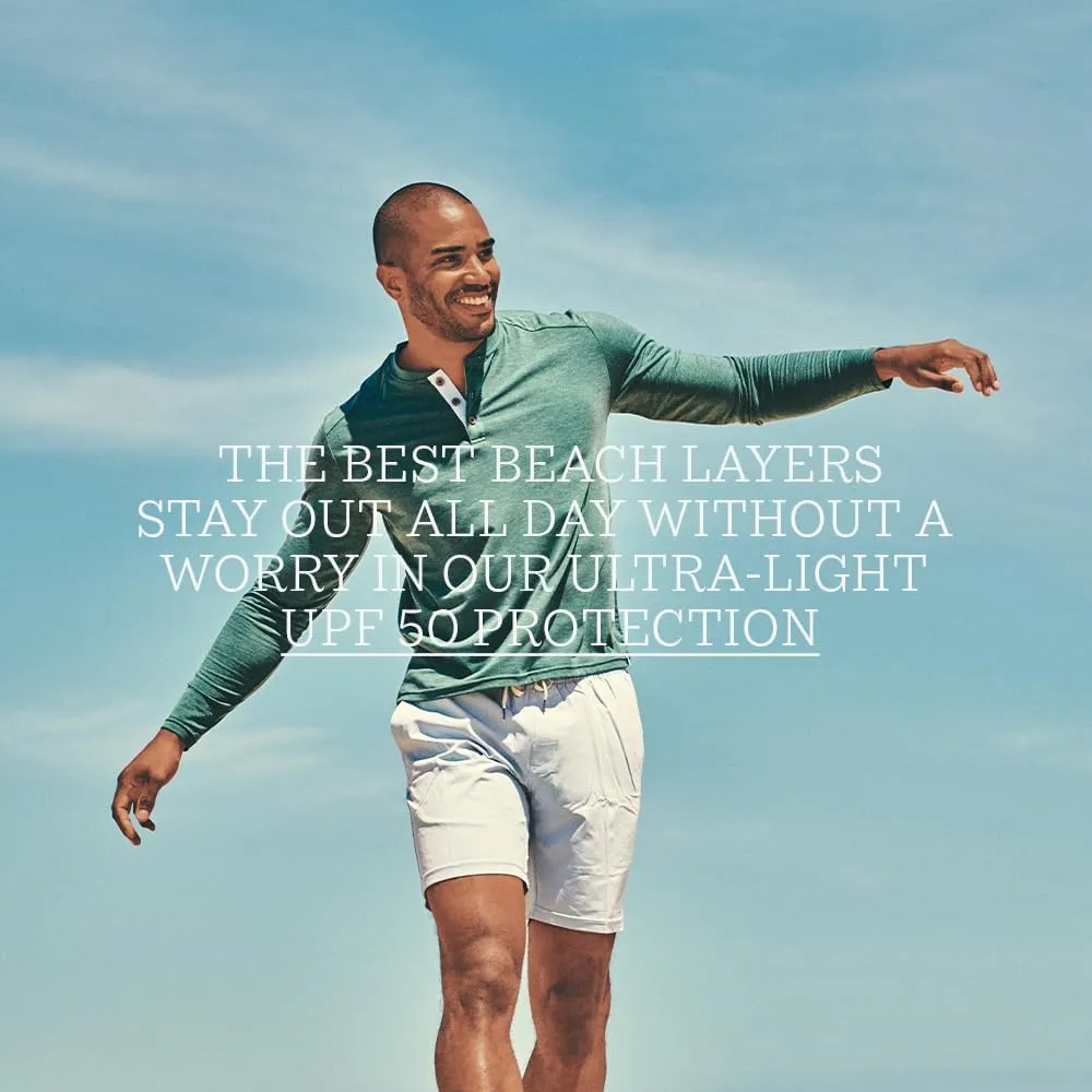 Fair Harbor The Seabreeze Henley –– Men's Classic Long Sleeve Henley –– Incredibly Soft and Lightweight, UPF 50