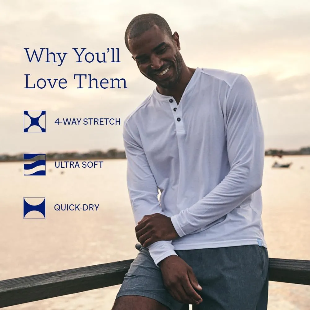 Fair Harbor The Seabreeze Henley –– Men's Classic Long Sleeve Henley –– Incredibly Soft and Lightweight, UPF 50