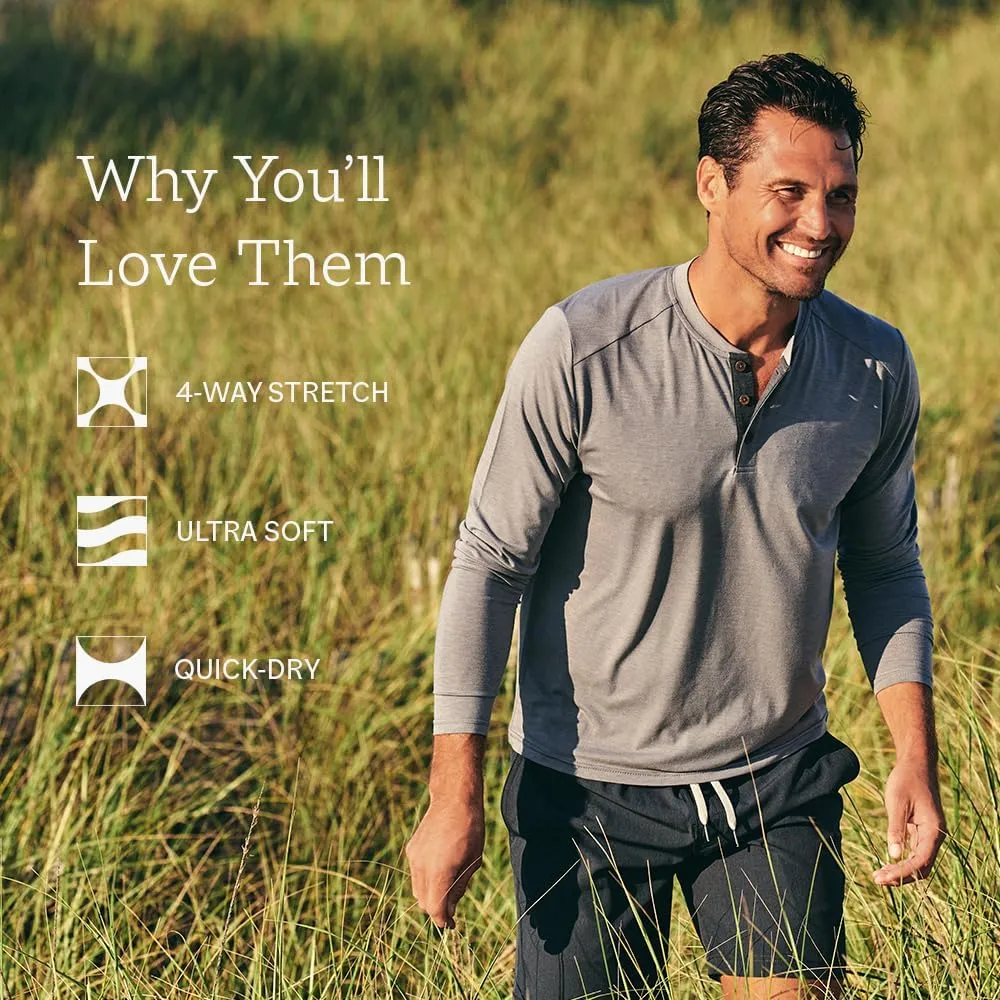Fair Harbor The Seabreeze Henley –– Men's Classic Long Sleeve Henley –– Incredibly Soft and Lightweight, UPF 50