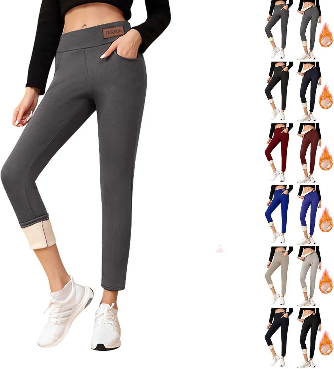 Fleece Lined Leggings for Women Winter Warm High Waisted Thermal Leggings Thick Soft Tummy Control Yoga Pants