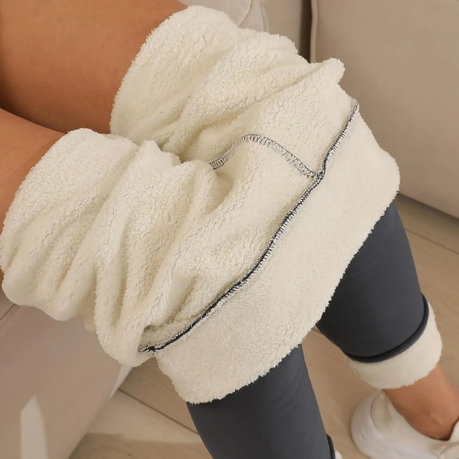 Fleece Lined Leggings for Women Winter Warm High Waisted Thermal Leggings Thick Soft Tummy Control Yoga Pants