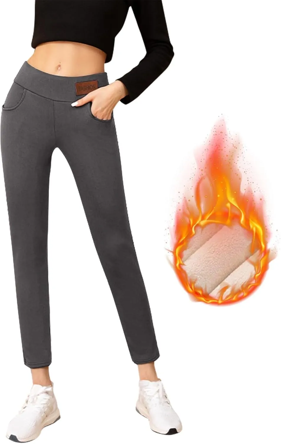 Fleece Lined Leggings for Women Winter Warm High Waisted Thermal Leggings Thick Soft Tummy Control Yoga Pants