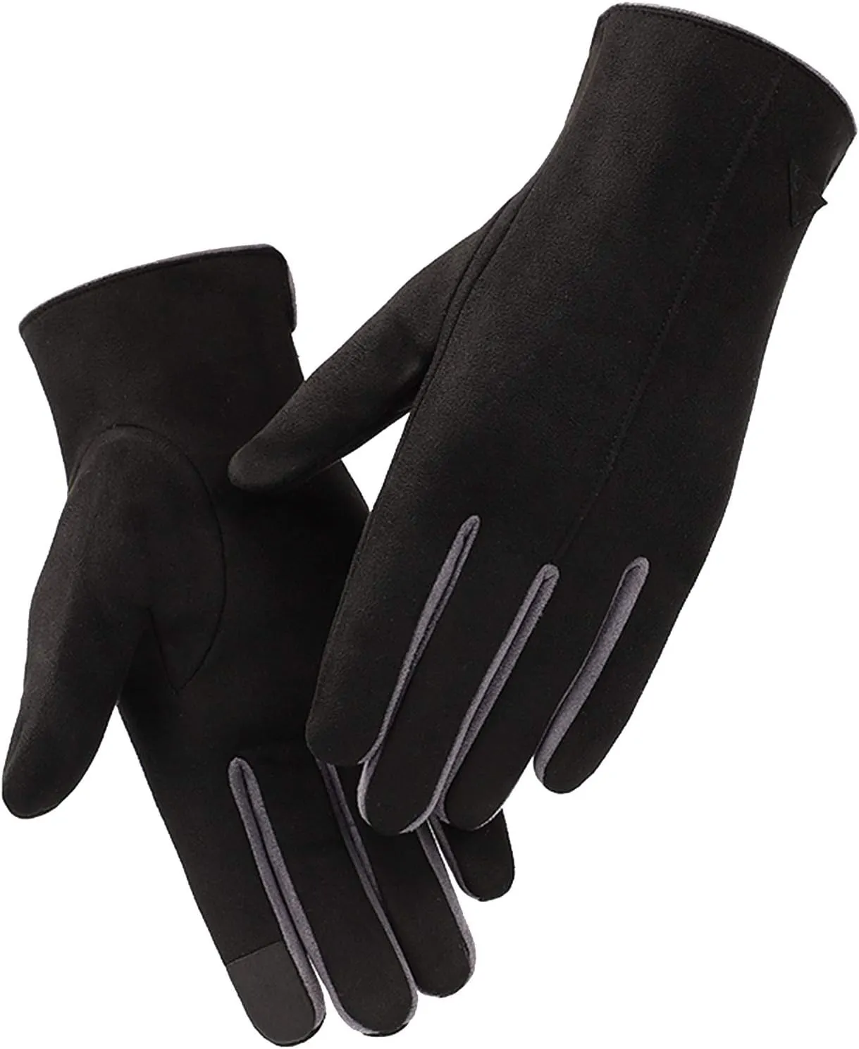 Gloves Winter Warm Gloves Touch Screen Bicycle Gloves Warm Anti-Skid Windproof Running Gloves (Color : Black)