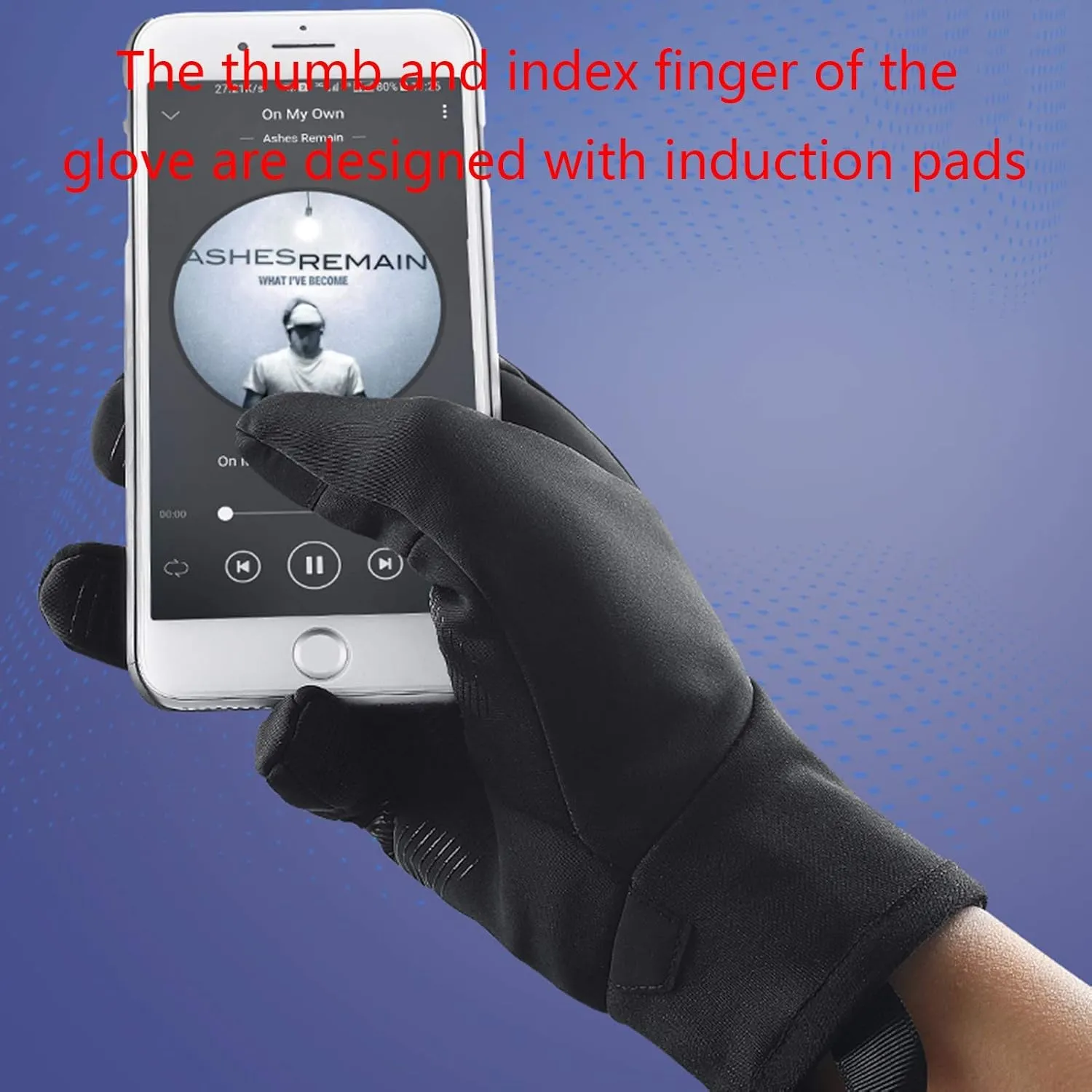 Gloves Winter Warm Touch Screen Gloves, Non-Slip Grip, Elastic Cuffs, Elastic Material (Size : XXL)
