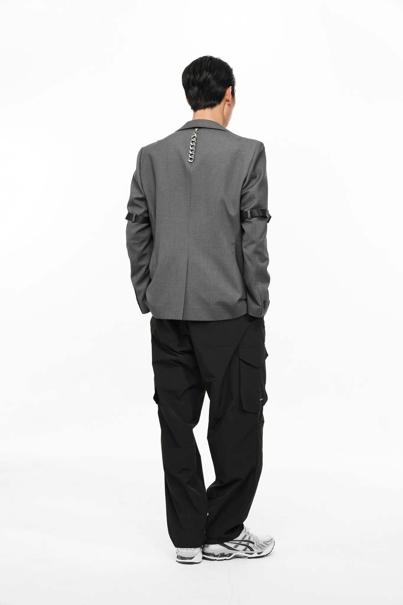 Grey Deconstructed Double Layer Single Breasted Suit