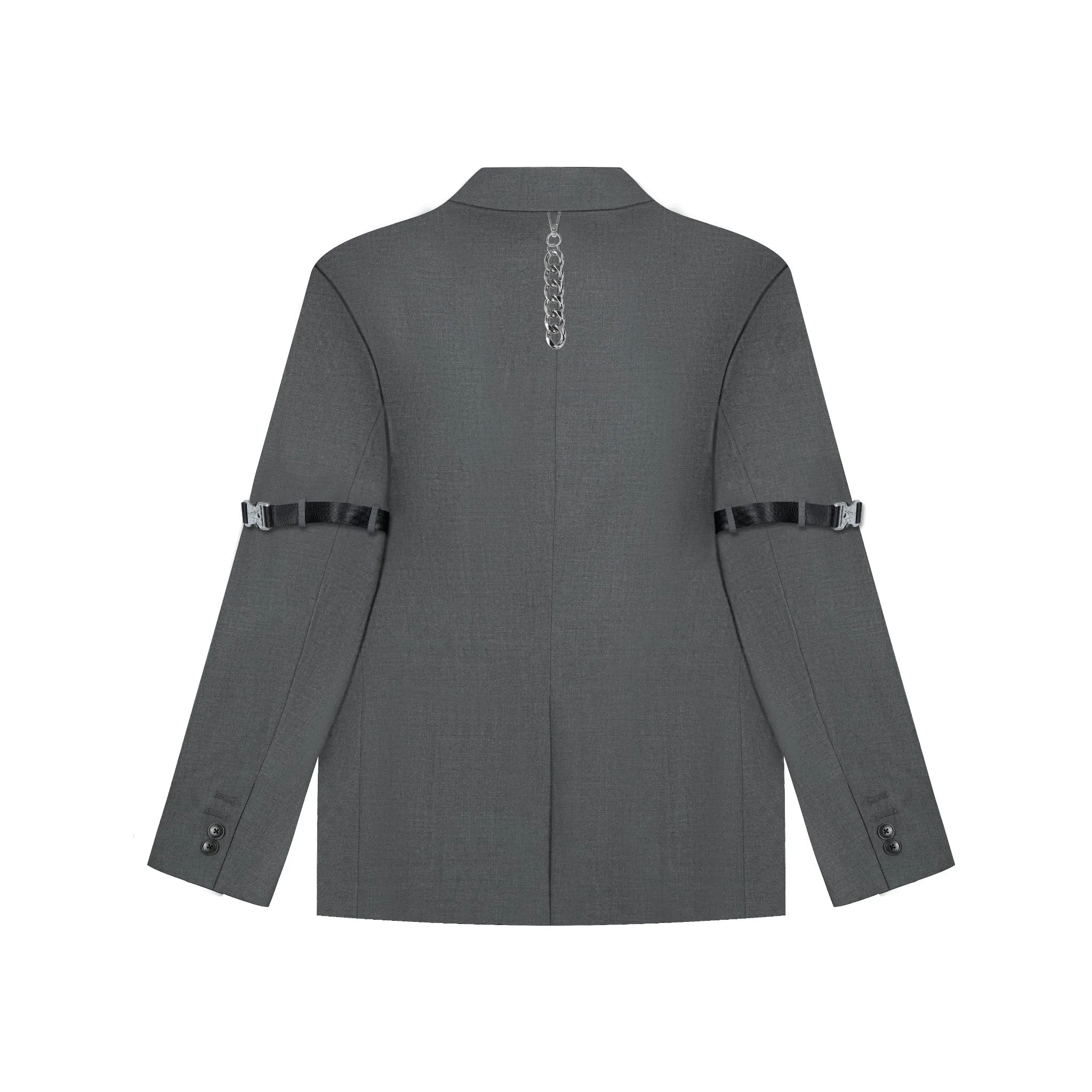 Grey Deconstructed Double Layer Single Breasted Suit