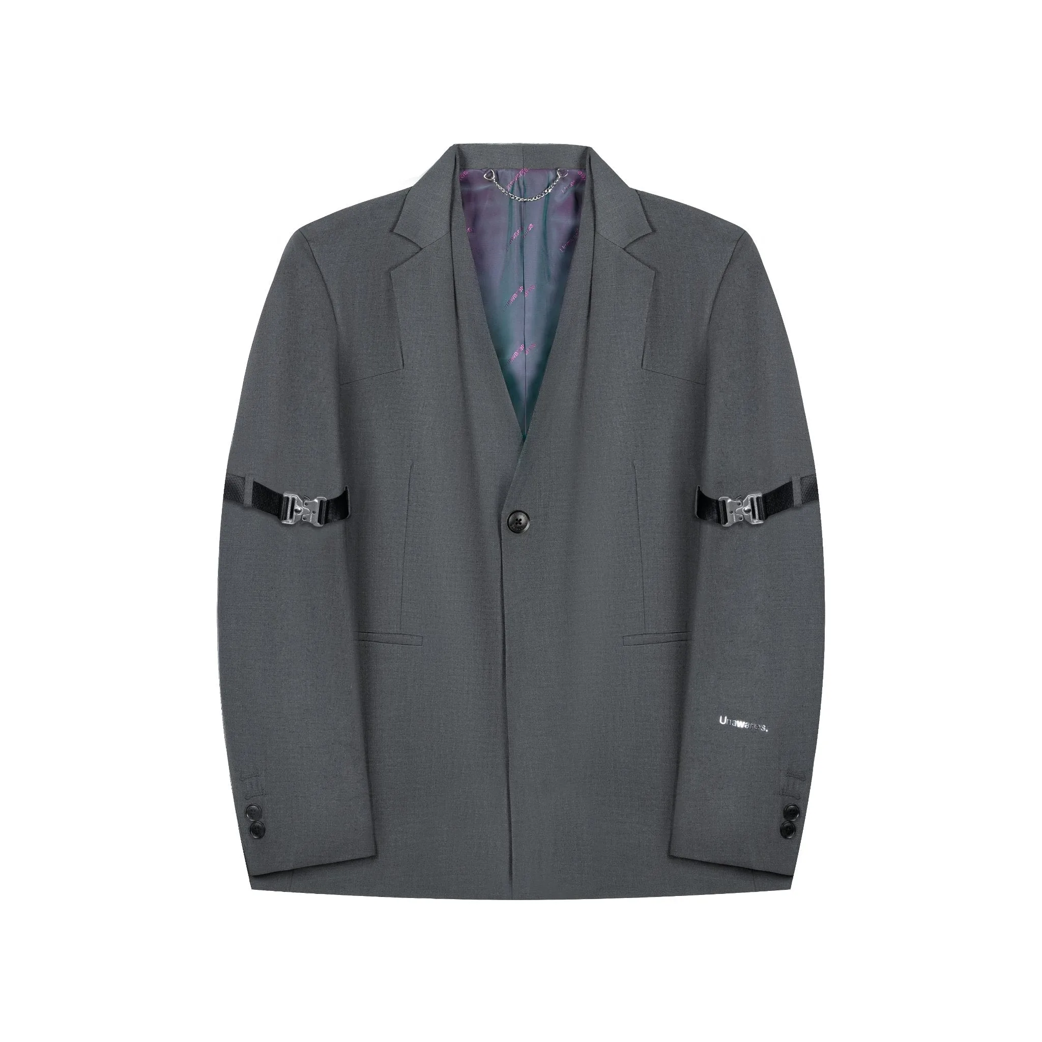 Grey Deconstructed Double Layer Single Breasted Suit