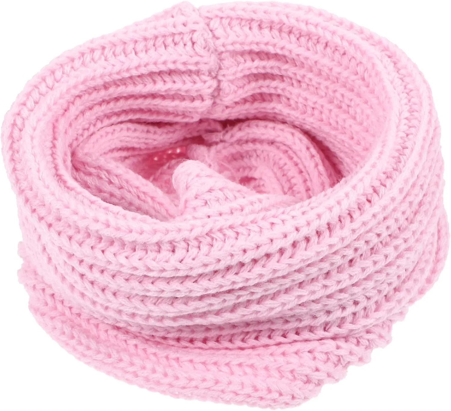 Homoyoyo Winter Warm Knit Wool Blend Circle Scarf Thick Neckerchief Shawl Pink Soft Comfortable Accessory for Daily Wear for Men Women