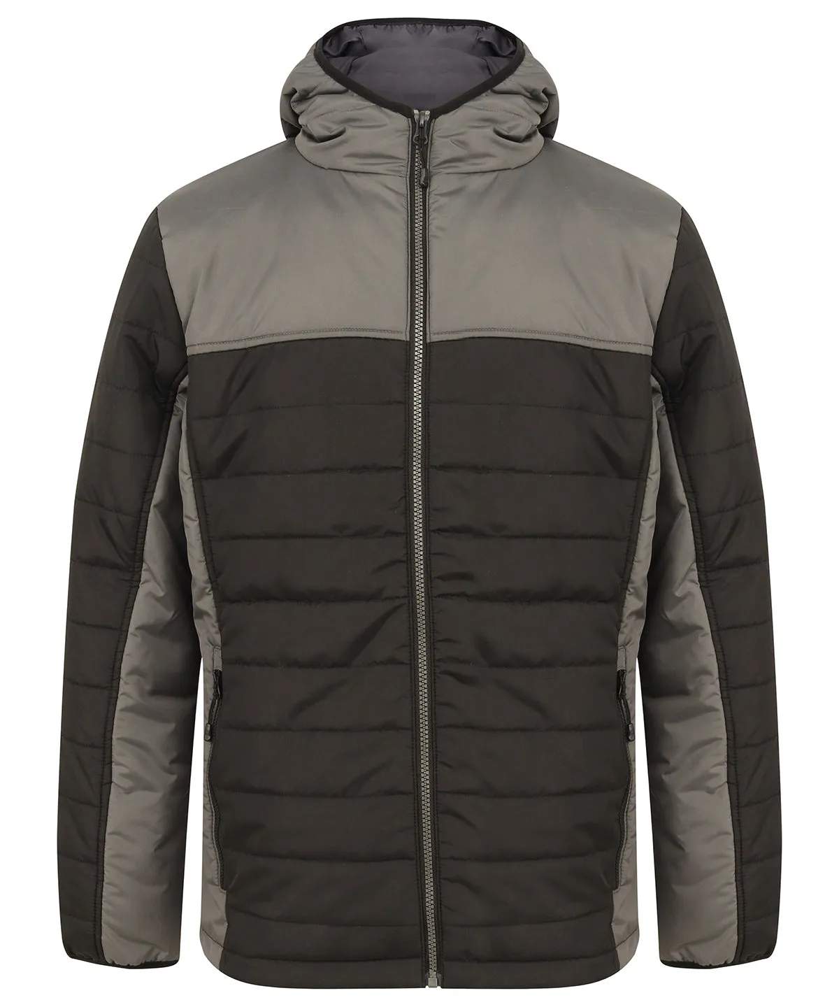 Hooded contrast padded jacket