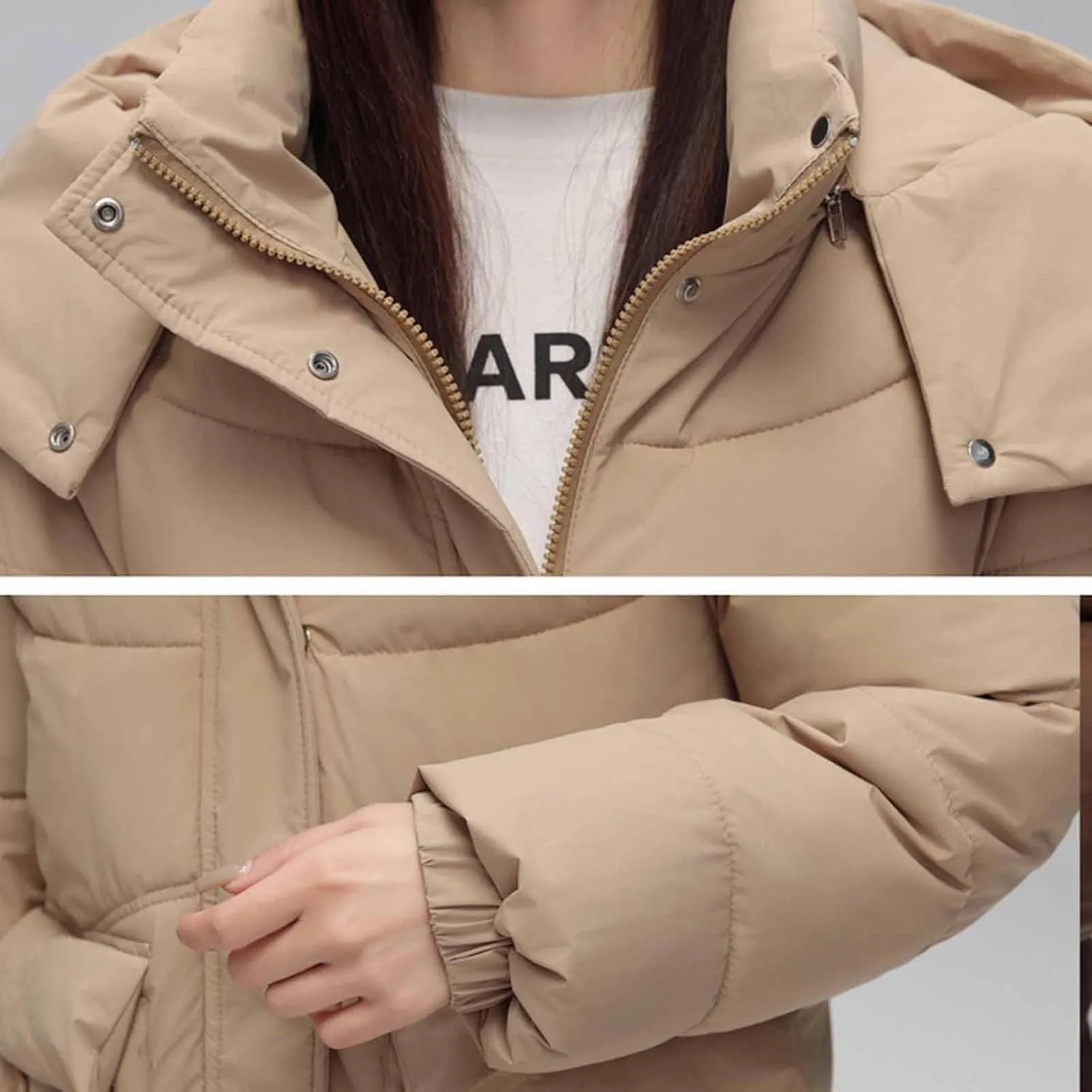 Long Down Puffer Jackets for Women Heavyweight Thicken Quilted Padded Coats Hooded Windproof Parka Military Jackets