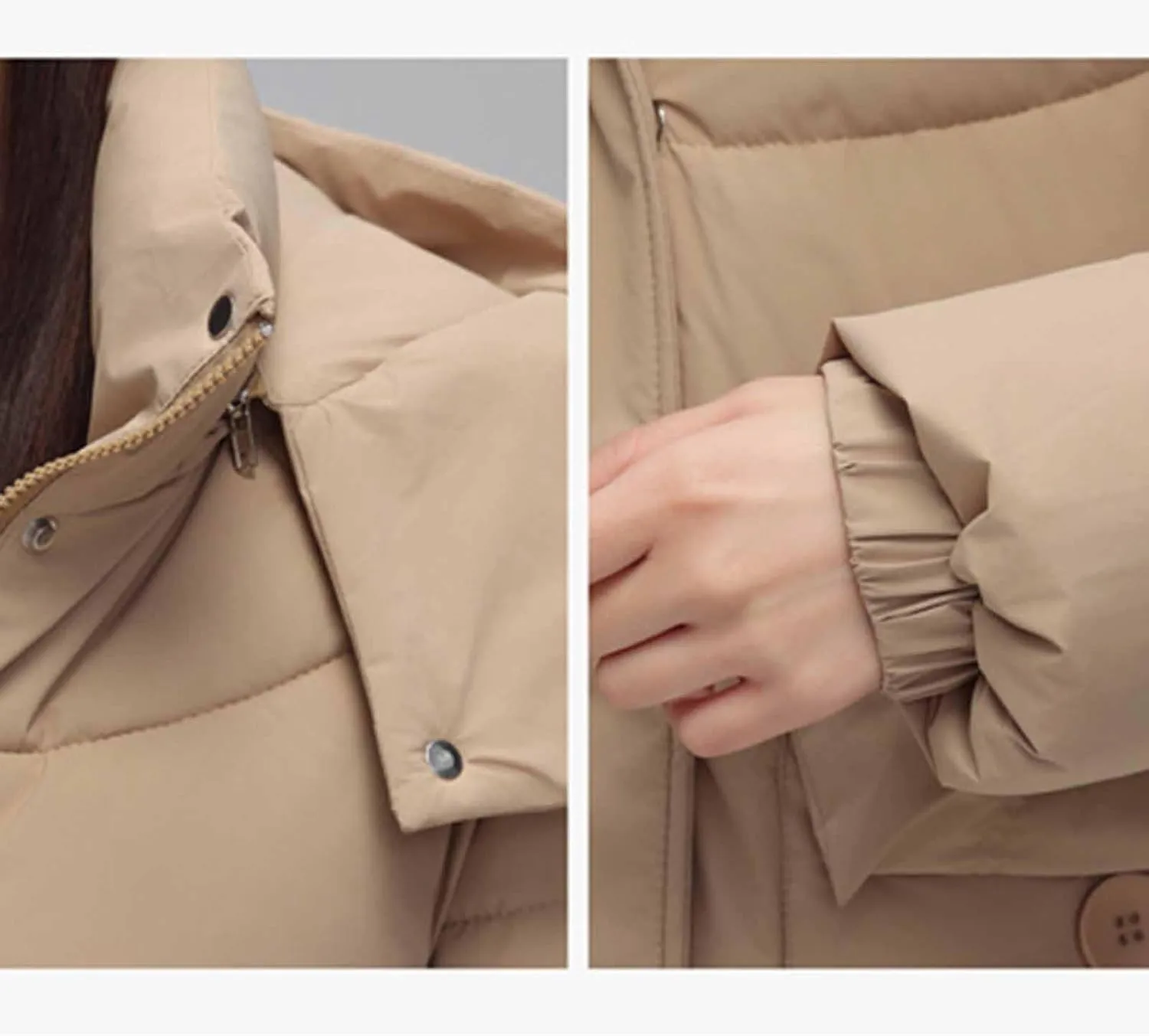 Long Down Puffer Jackets for Women Heavyweight Thicken Quilted Padded Coats Hooded Windproof Parka Military Jackets