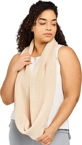 Maggie's Organic Sweater Infinity Scarf - Ribbed Knit Organic Cotton - Circle Loop Design Winter Scarf