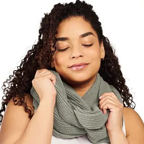 Maggie's Organic Sweater Infinity Scarf - Ribbed Knit Organic Cotton - Circle Loop Design Winter Scarf
