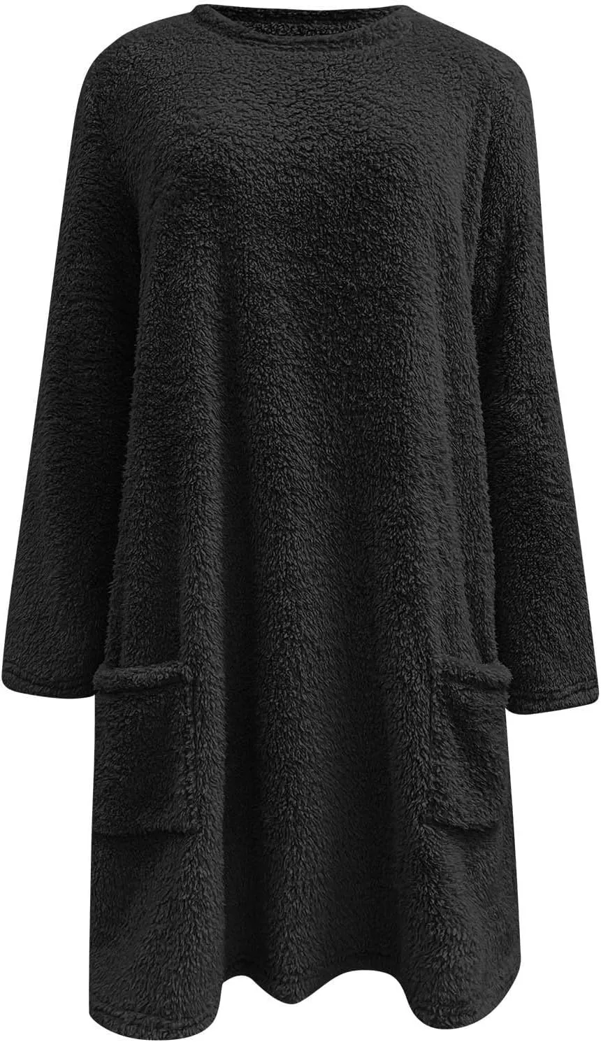 Oversized Sweaters For Women Casual Fleece Fuzzy Faux Shearling Warm Winter Outwear Jacket Shaggy Coat Cute Sweater