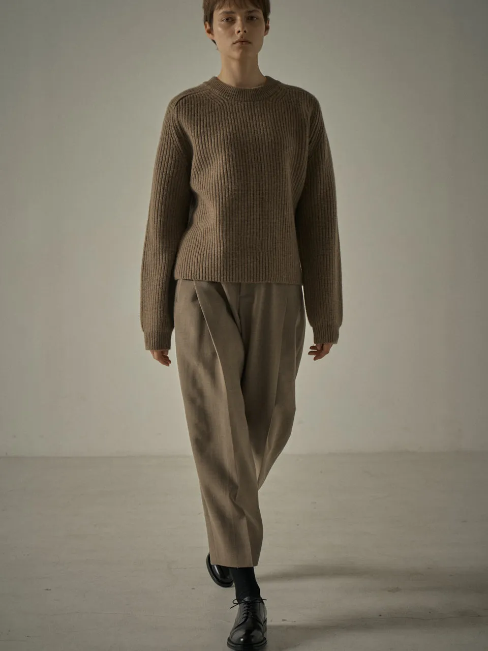 Round Wool Pants - Cocoa Brown