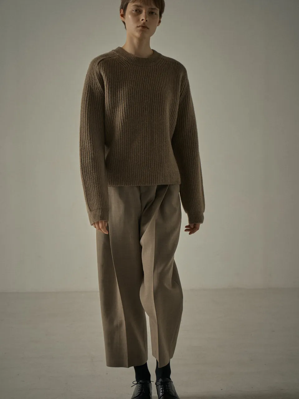 Round Wool Pants - Cocoa Brown