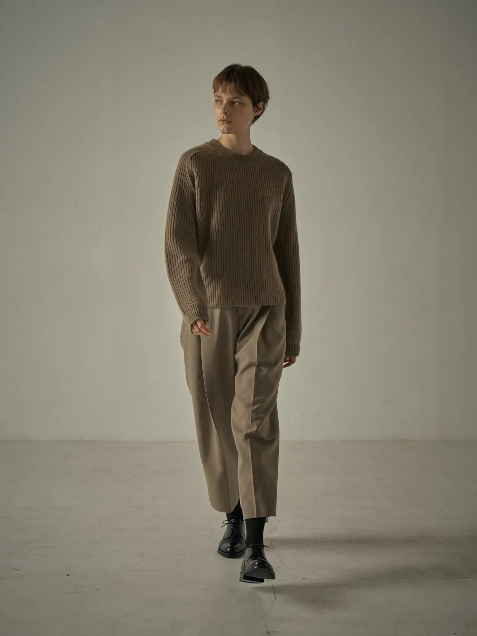 Round Wool Pants - Cocoa Brown