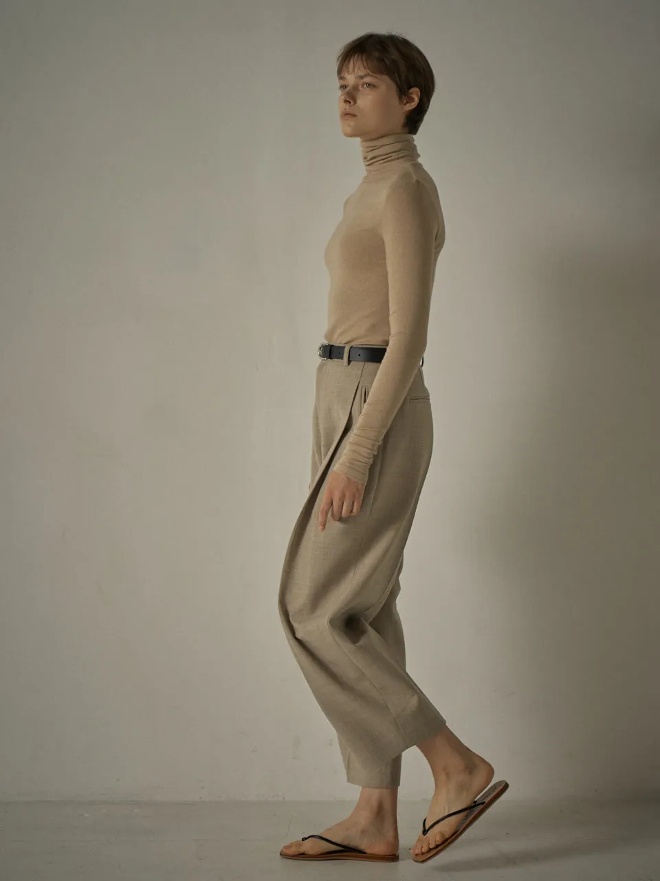 Round Wool Pants - Oatmeal