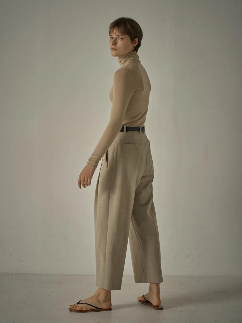 Round Wool Pants - Oatmeal