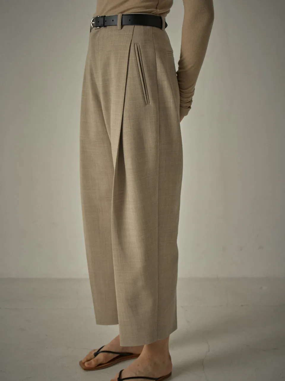 Round Wool Pants - Oatmeal