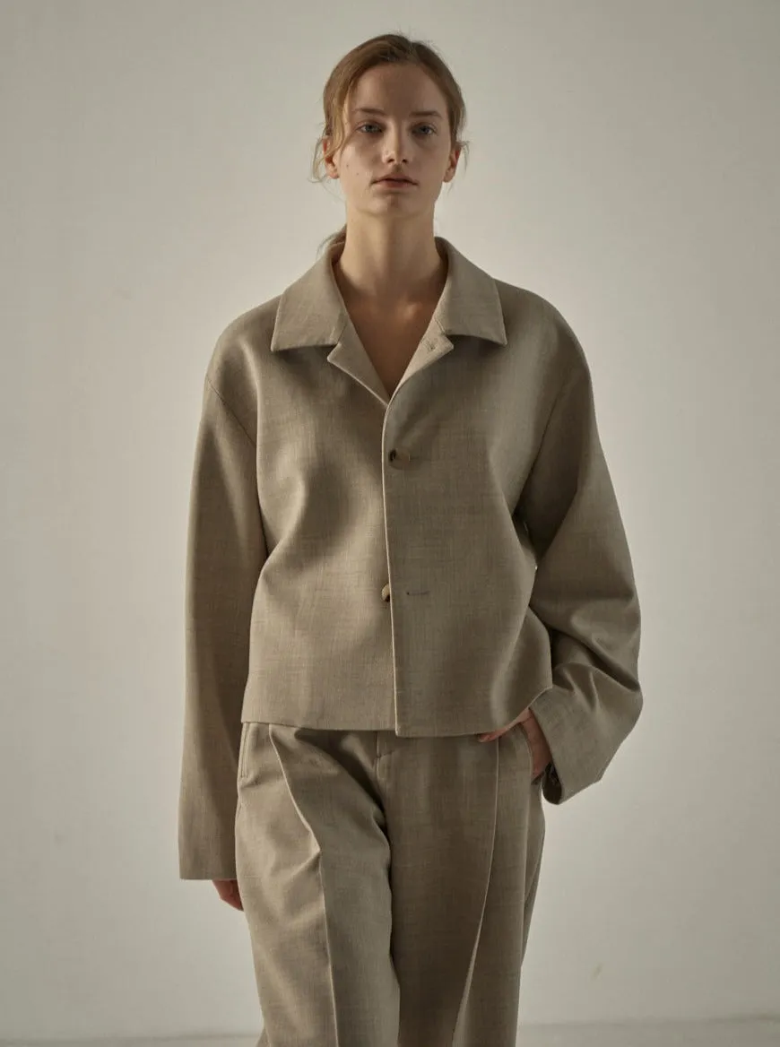 Round Wool Pants - Oatmeal