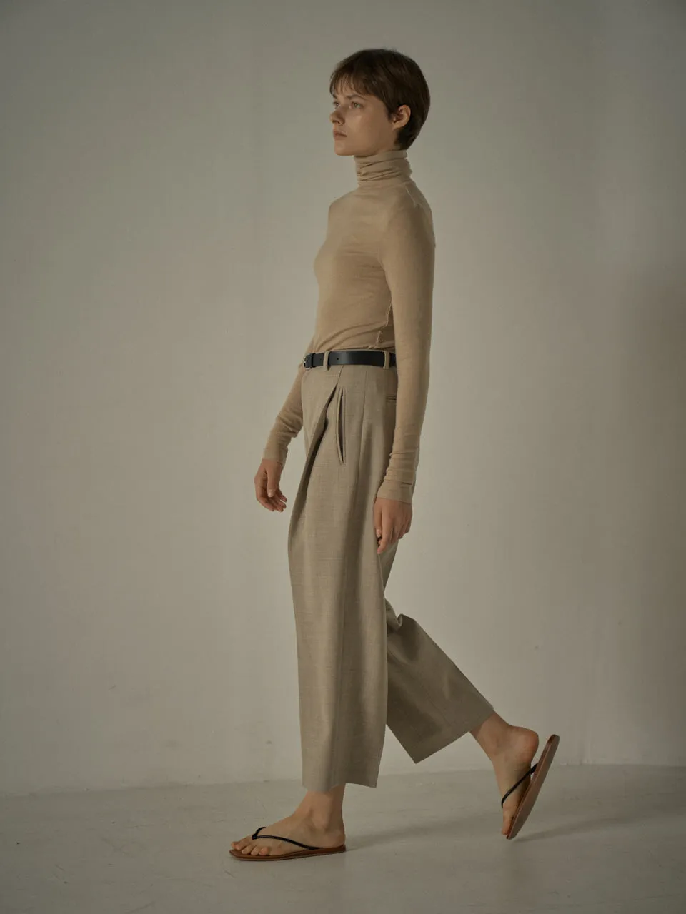 Round Wool Pants - Oatmeal