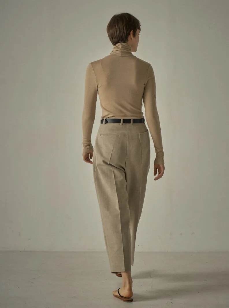 Round Wool Pants - Oatmeal
