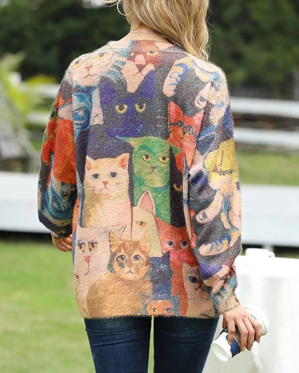 Spring Sweaters for Women 2025 Plus Size Crewneck Lightweigh Pullover Sweaters Graphic Printed Knit Trendy Tops