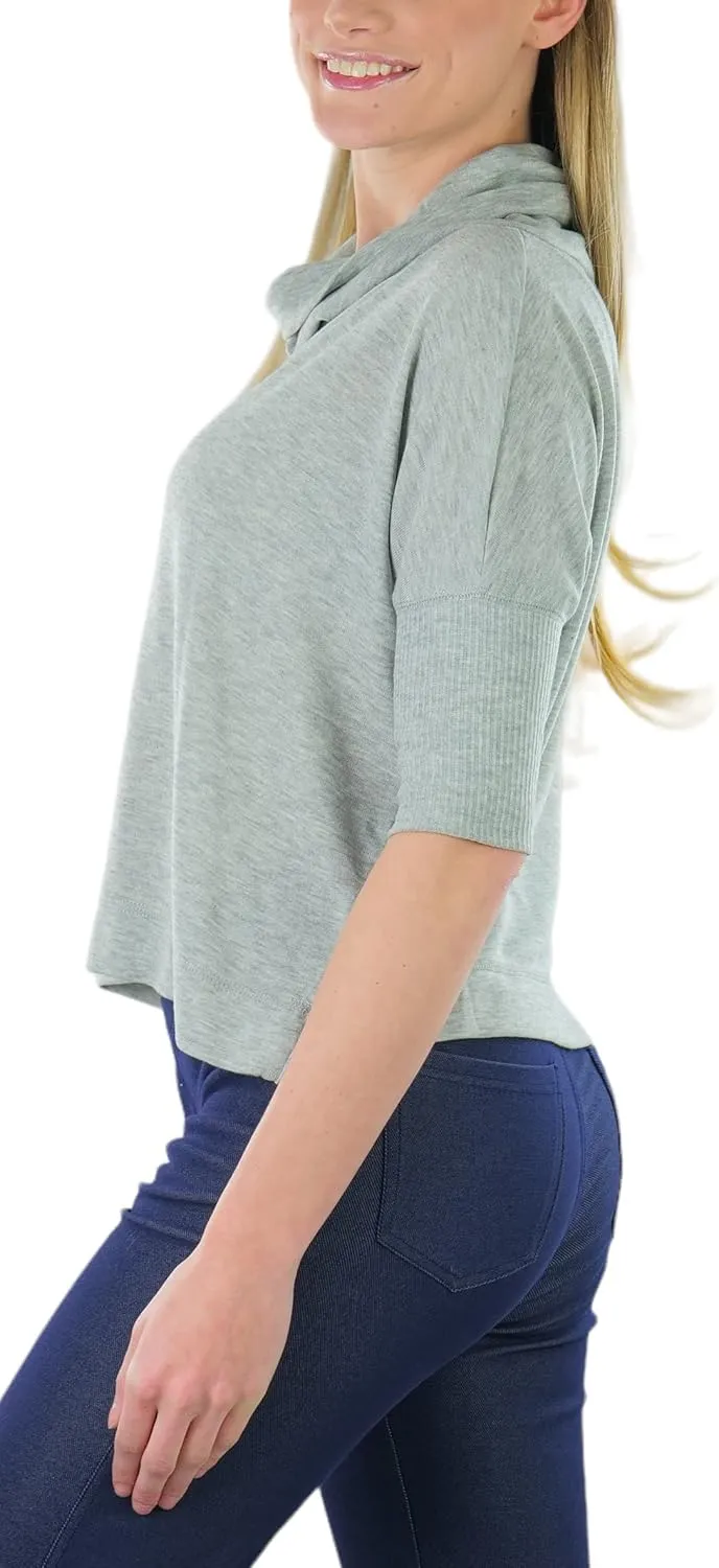ToBeInStyle Women's Classic Knit Fold Over Turtleneck Pullover