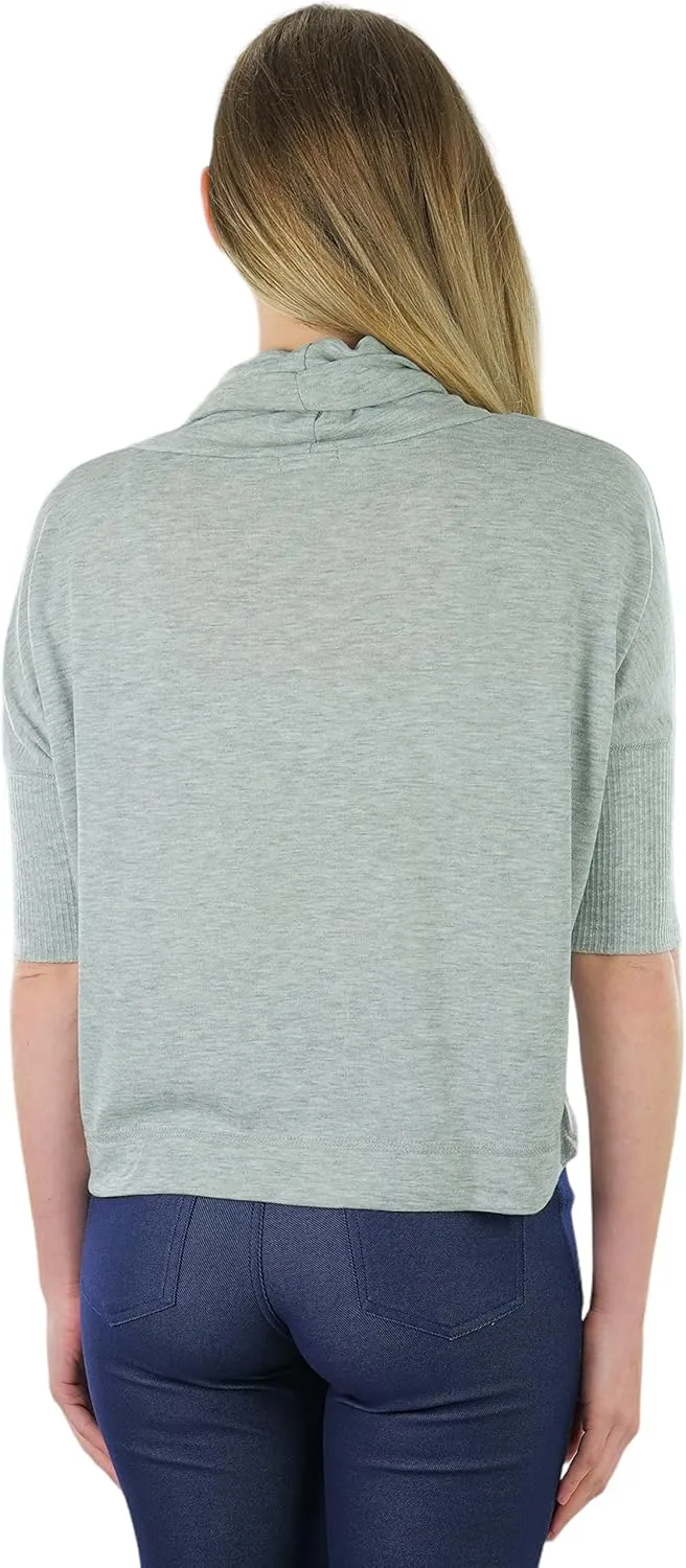 ToBeInStyle Women's Classic Knit Fold Over Turtleneck Pullover