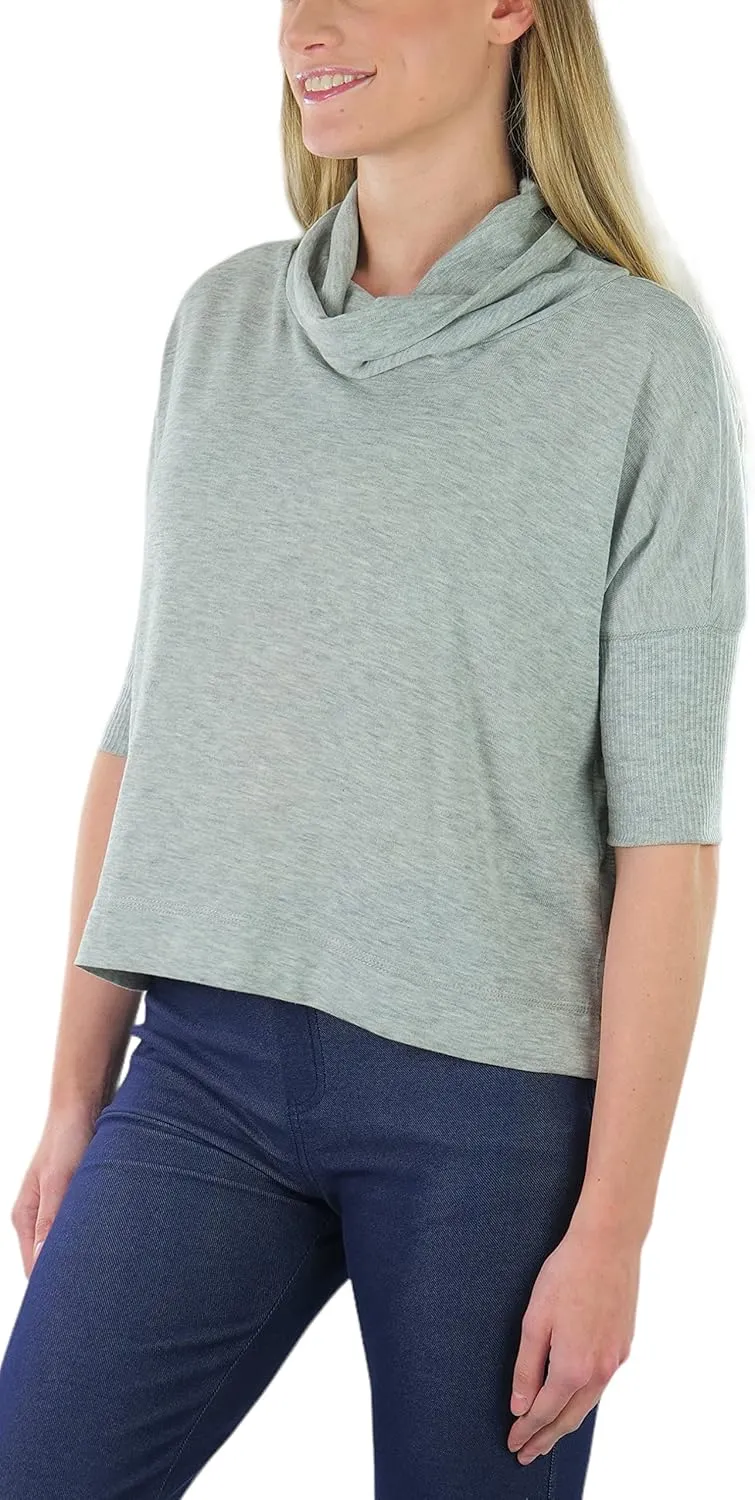 ToBeInStyle Women's Classic Knit Fold Over Turtleneck Pullover