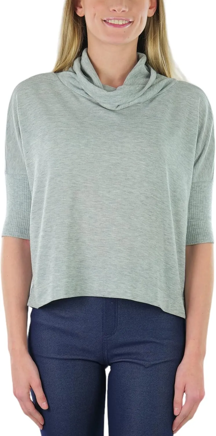 ToBeInStyle Women's Classic Knit Fold Over Turtleneck Pullover