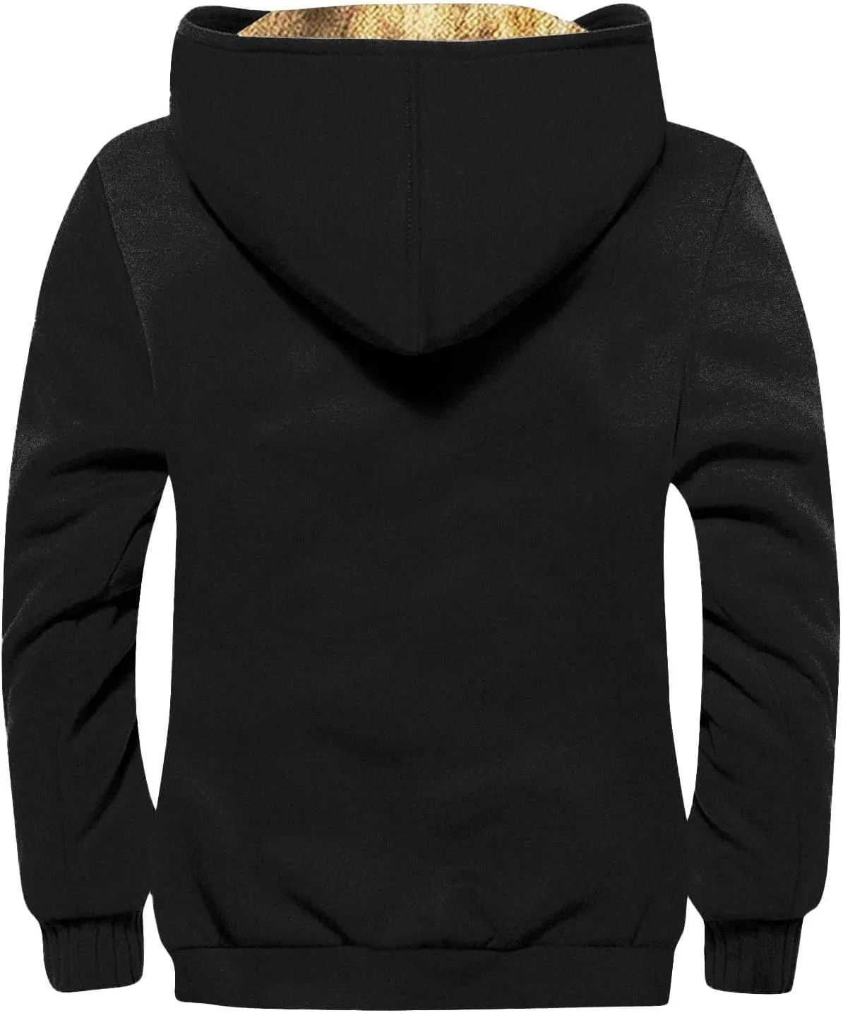 Winter Coat For Men With Hood Fleece Lined Zipper Graphic Coat Motorcycle Heavy Fashion Jacket