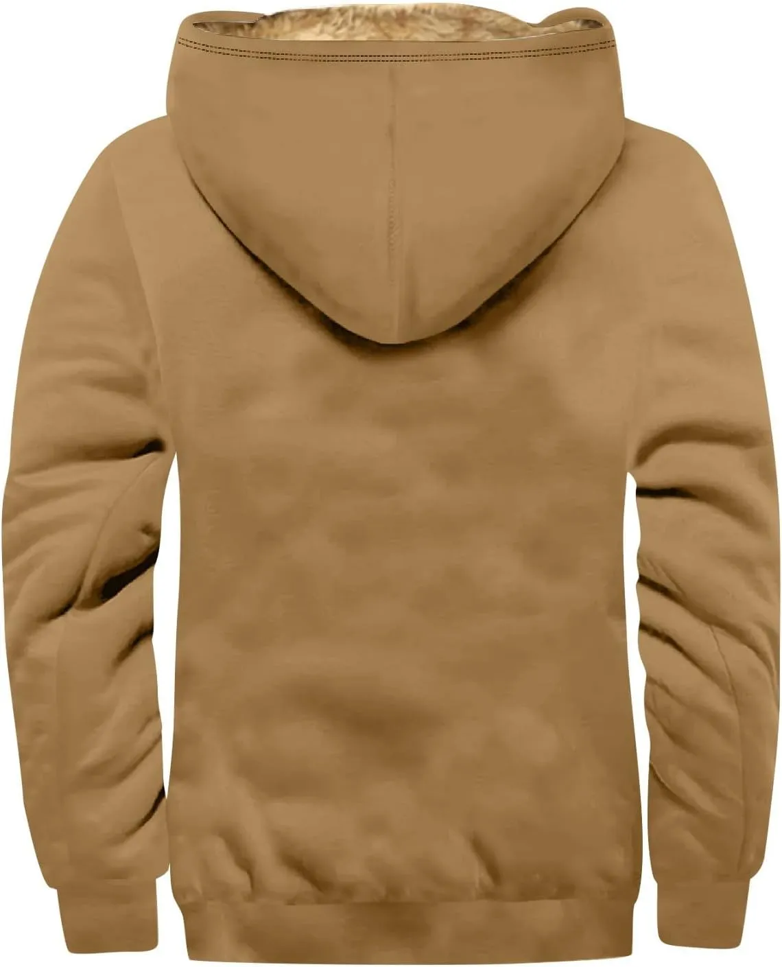 Winter Coat Men With Hood Fleece Lined Zipper Graphic Coat Heated Heavy Big And Tall Jacket