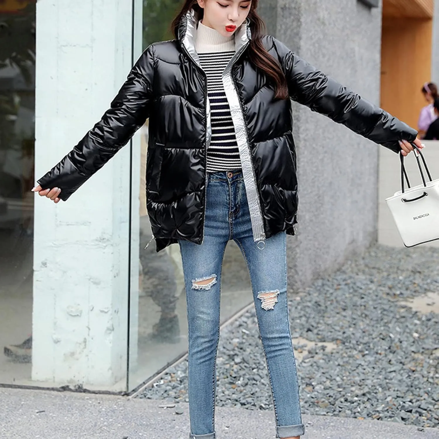Women Lightweight Packable Puffer Jacket Water-Resistant Winter Coat Down Jacket Quilted Parka Bubble Padded Coat