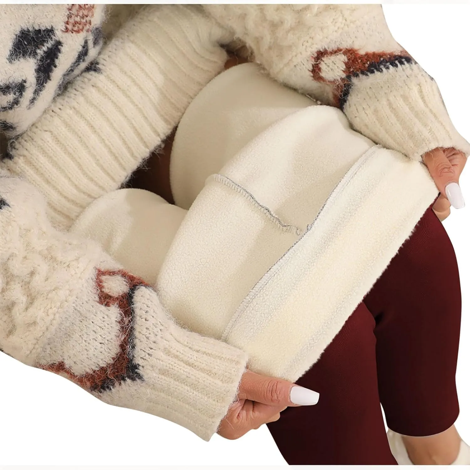Women's Casual Sherpa Leggings Thicken Heavy Jogger Pants Fleece Lined Warm Thermal Pants Workout Yoga Tights