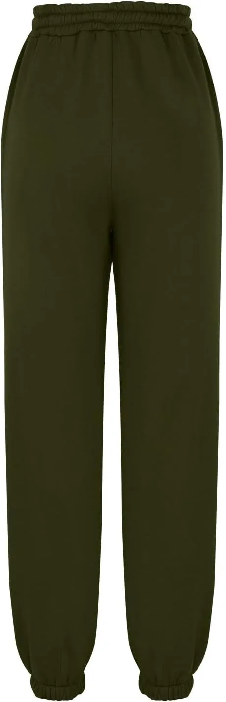 Womens Winter Sweatpants Thermal Fleece Lined Jogger Pants Elastic High Waist Athletic Lounge Thick Sweatpant