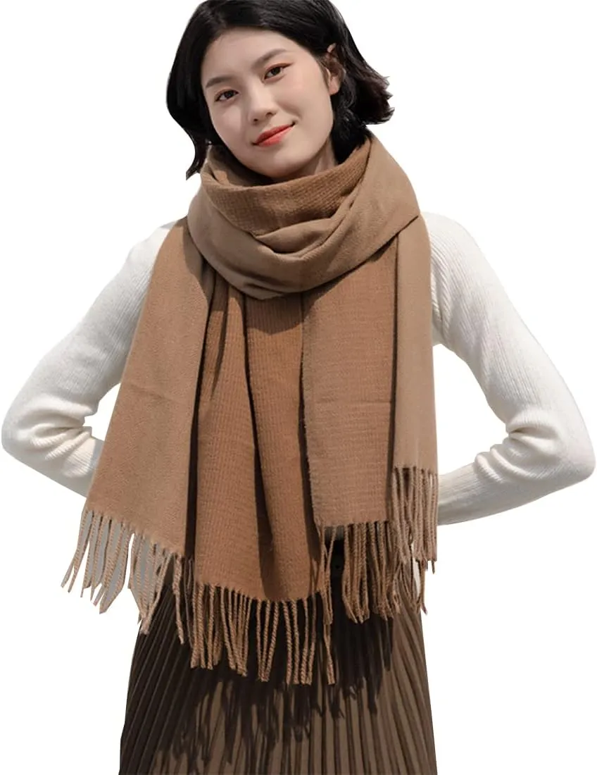 Women's Winter Warm Soft Sweet Fashion Scarves,Cashmere Feel Long Scarf,Knit Thick Shawl,Birthday Christmas New Year.