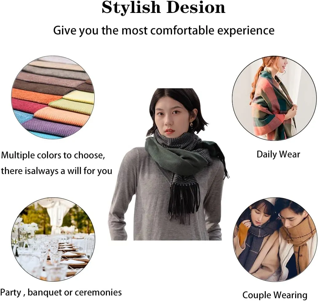 Women's Winter Warm Soft Sweet Fashion Scarves,Cashmere Feel Long Scarf,Knit Thick Shawl,Birthday Christmas New Year.